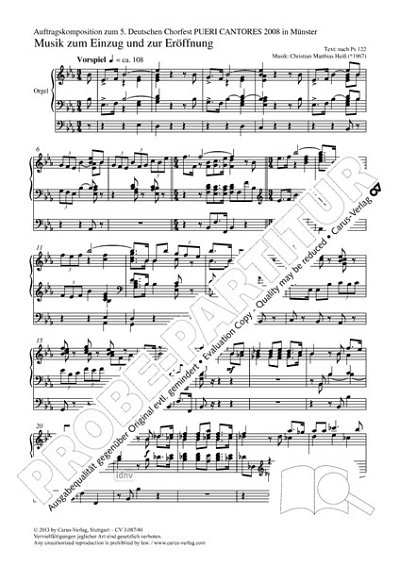DL: Ch. Heiß: Musik zum Einzug und zur Eröffnung Es, Org (Pa