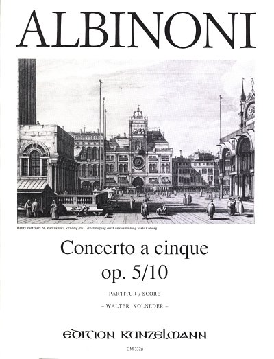 T. Albinoni: Concerto a cinque D-Dur op. 5/1, VlStro (Part.)