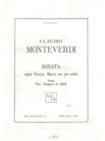 C. Monteverdi: Sonata sopra Sancta Maria, Blechens;GsS (Ges)