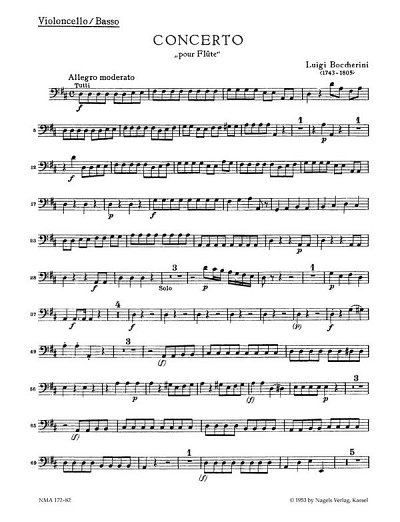 L. Boccherini: Konzert für Flöte und kleines Streicho (VcKb)