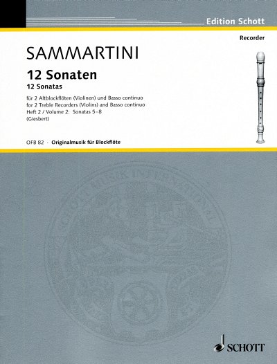 G.B. Sammartini: 12 Sonaten 2, 2Abf/VlBc (KlavpaSt)