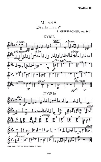 P. Griesbacher: Missa Stella Maris op. 141, GchOrchOrg (Vl2)