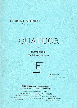 F. Schmitt: Quatuor Op 102 Saxophones Poche
