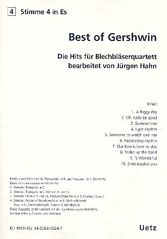 G. Gershwin: Best of Gershwin, 4BlechBl (St4B-TC)