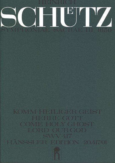 H. Schütz: Komm, Heiliger Geist C-Dur SWV , 3GchOrch (Part.)