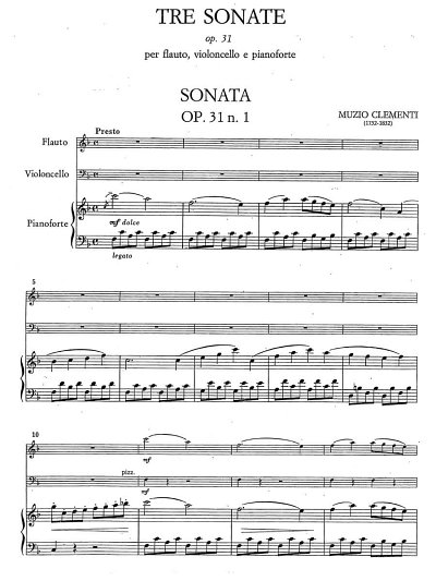 M. Clementi: Three Sonatas op. 31, FlVcKlav (Klavpa2Solo)