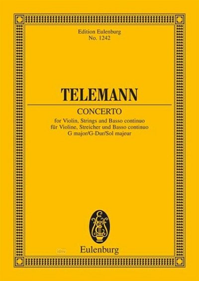 G.P. Telemann: Konzert G-Dur Eulenburg Studienpartituren