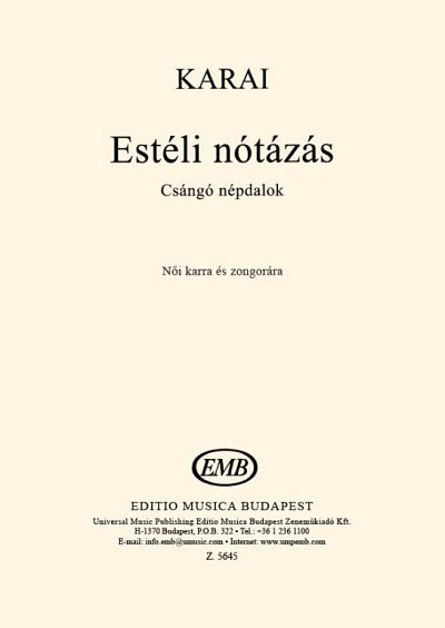 J. Karai: Estéli nótázás, FchKlav (Part.)