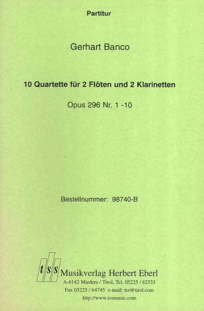 G. Banco: Zehn Quartette op. 296, 2Fl2Klar (Pa+St)