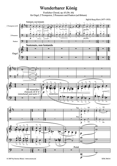 DL: S. Karg-Elert: Wunderbarer Koenig Festlicher Choral, op.