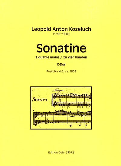 J.A. Kozeluch: Sonatine à quatre mains, Klav4m (Part.)