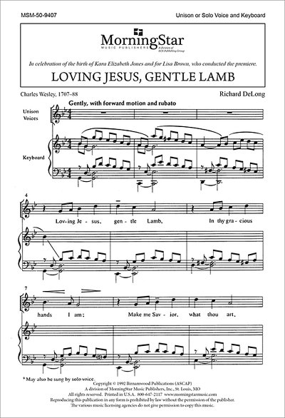 R. DeLong: Loving Jesus, Gentle Lamb