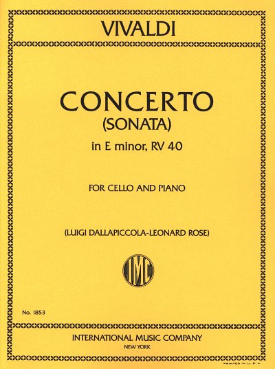 A. Vivaldi: Sonate E-Moll Rv 40 F 14/5 T 477