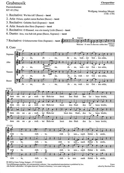 W.A. Mozart: Grabmusik Passionskantate Kv 42 (35a)