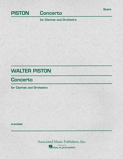 W. Piston: Concerto (1967), KlarOrch (Part.)