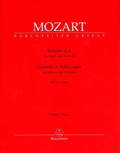 W.A. Mozart: Konzert B-Dur KV 191 (186e), FagOrch (Part.)