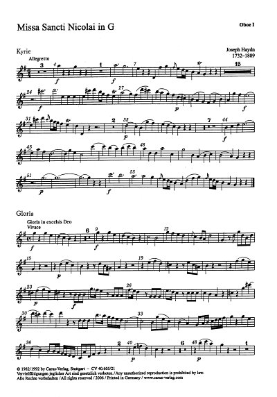 J. Haydn: Missa Sancti Nicolai G-Dur Hob 22/6 (Nicolaimesse)