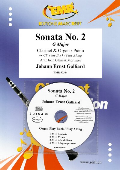 J.E. Galliard: Sonata No. 2, KlarKlv/Org (+CD)