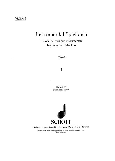 W. Fortner: Instrumental-Spielbuch 1, Instr (Vl1)