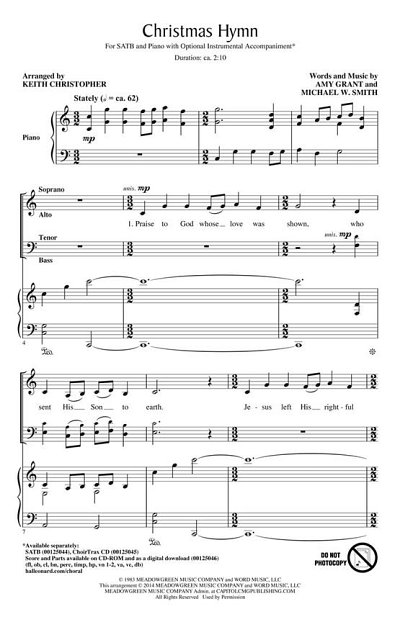 A. Grant: Christmas Hymn, Ch (CD)