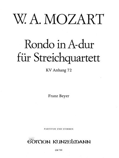 W.A. Mozart: Rondo A-Dur KV Anhang 72, 2VlVaVc (Pa+St)