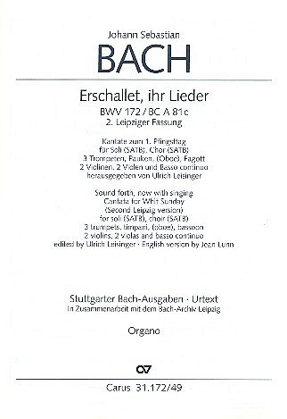 J.S. Bach: Erschallet, ihr Lieder, 4GesGchOrchO (Org)