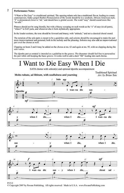 (Traditional): I Want to Die Easy When I Die