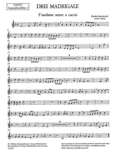 C. Monteverdi: 3 Madrigale