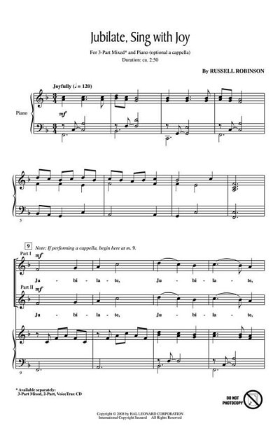 R. Robinson: Jubilate, Sing with Joy, Ch (CD)