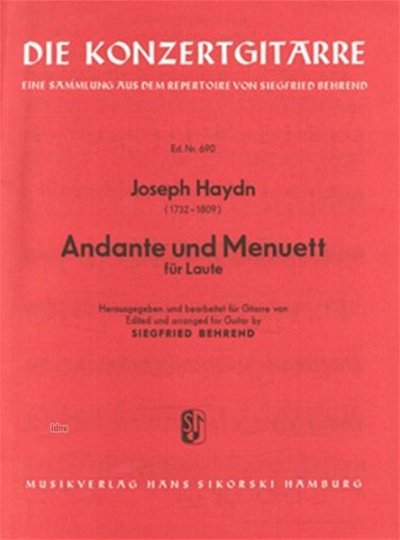 J. Haydn: Andante und Menuett für Laute für Gitarre bearbeitet
