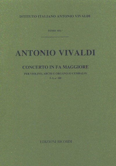 AQ: A. Vivaldi: Concerto F-Dur op. 7 Rv 294a (Part. (B-Ware)