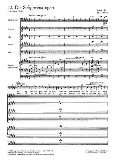 F. Liszt: Die Seligpreisungen E-Dur S 25 (1859)