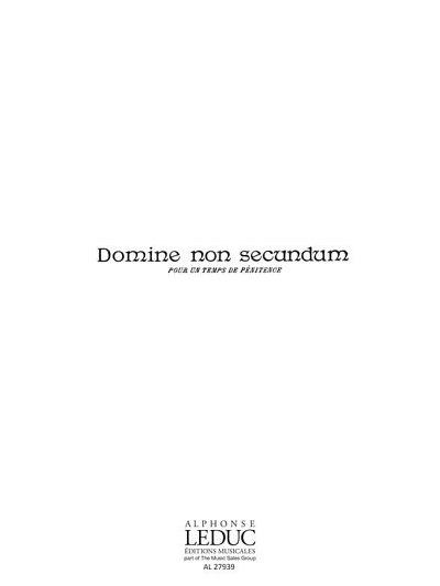 C. Franck: Domine Non Secundum-Offertoire (Chpa)