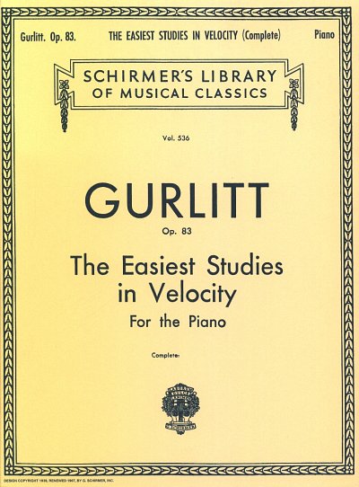 C. Gurlitt: Easiest Studies in Velocity op. 83, Klav