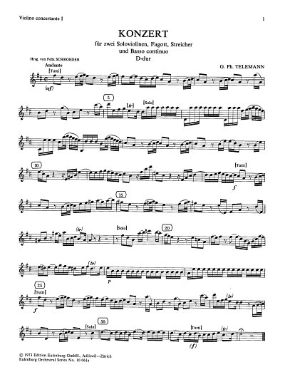 G.P. Telemann: Konzert D-Dur, Viol