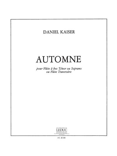 Automne for Flute or Recorder Solo (Part.)