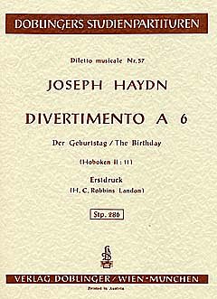 J. Haydn: Divertimento A 6 C-Dur Mann Weib (Der Geburtstag) 