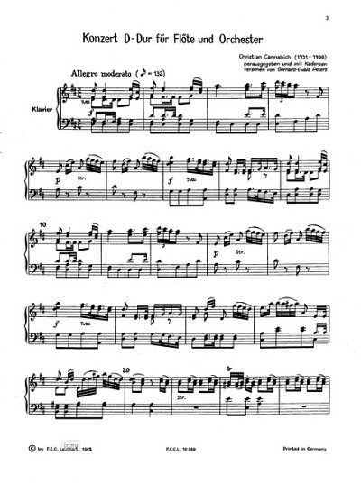 C. Cannabich et al.: Konzert für Flöte und Orchester D-Dur