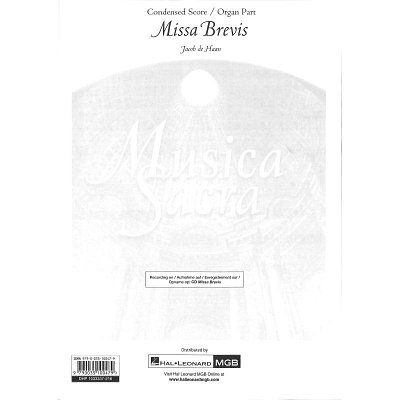J. de Haan: Missa Brevis