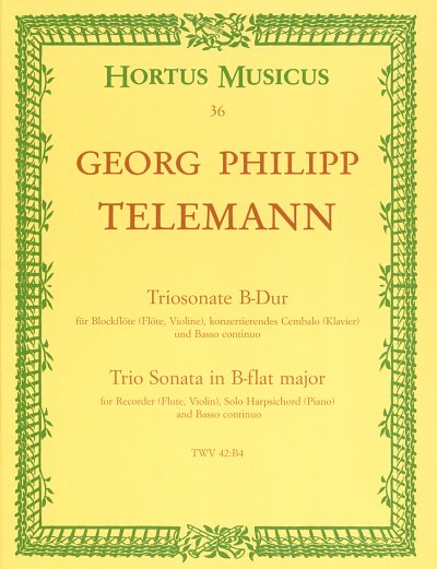G.P. Telemann: Triosonate B-Dur TWV 42, Bfl/FlVlCemb (Pa+St)