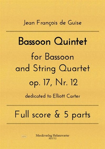 J.F. de Guise: Bassoon Quintet op. 17/1, Fag2VlVaVc (Pa5Sti)
