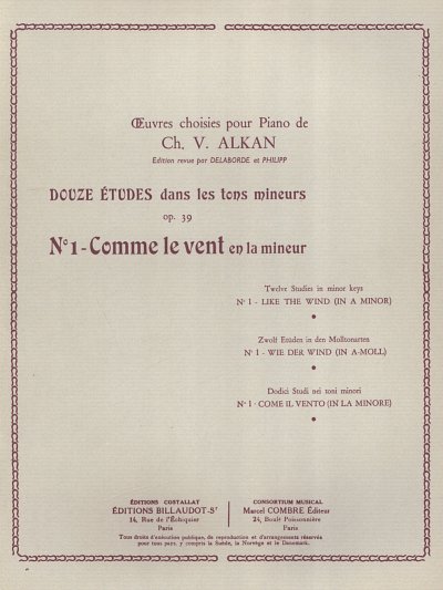 C.-V. Alkan: Comme Le Vent En La Mineur Opus 39 Nø1, Klav