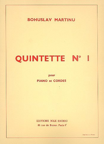 B. Martin_: Quintette N 1 Complet Piano-Cordes (1933 (Pa+St)