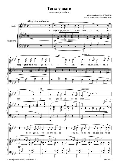 DL: G. Puccini: Terra e mare per canto e pianoforte
