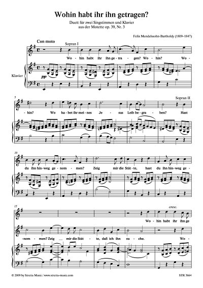 DL: F. Mendelssohn Bartholdy: Wohin habt ihr ihn getragen? D