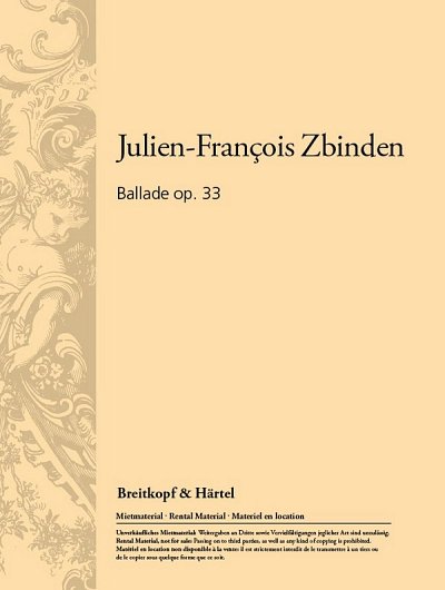 Zbinden Julien Francois: Ballade Op 33 Fag Orch