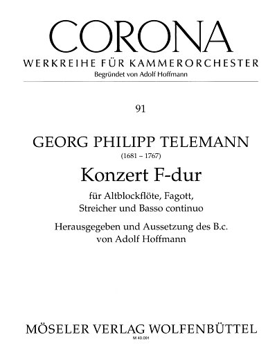 G.P. Telemann: Konzert F-Dur TWV 52:F1, AbfFgStrBc (2St)