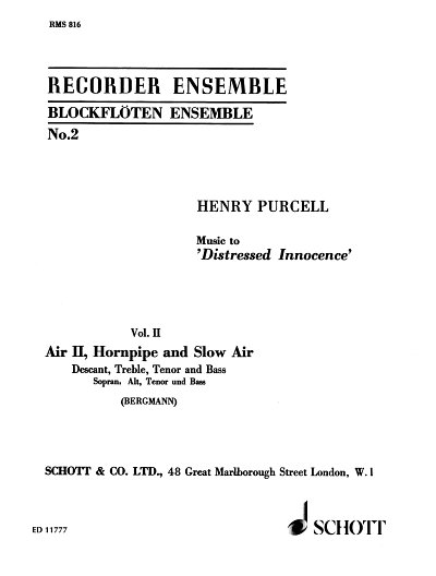 H. Purcell: Musik zu "Distressed Innocence" Vol. 2