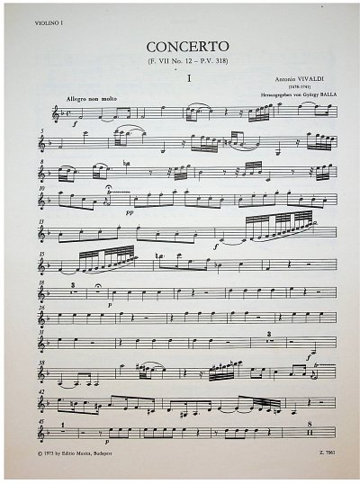 A. Vivaldi: Konzert Für Oboe F-Dur Pv 318, ObOrch (Vl1)