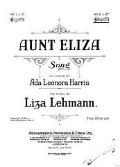 DL: L.L.A.L. Harris: Aunt Eliza, GesKlav